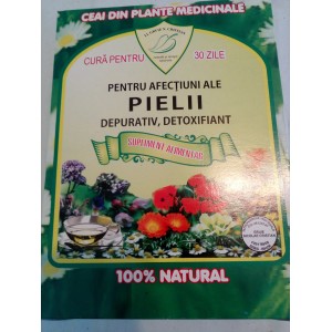 Ceai pentru afecţiuni ale pielii, depurativ, detoxifiant (270g) Ceai pentru afecţiuni ale pielii, depurativ, detoxifiant (270g)